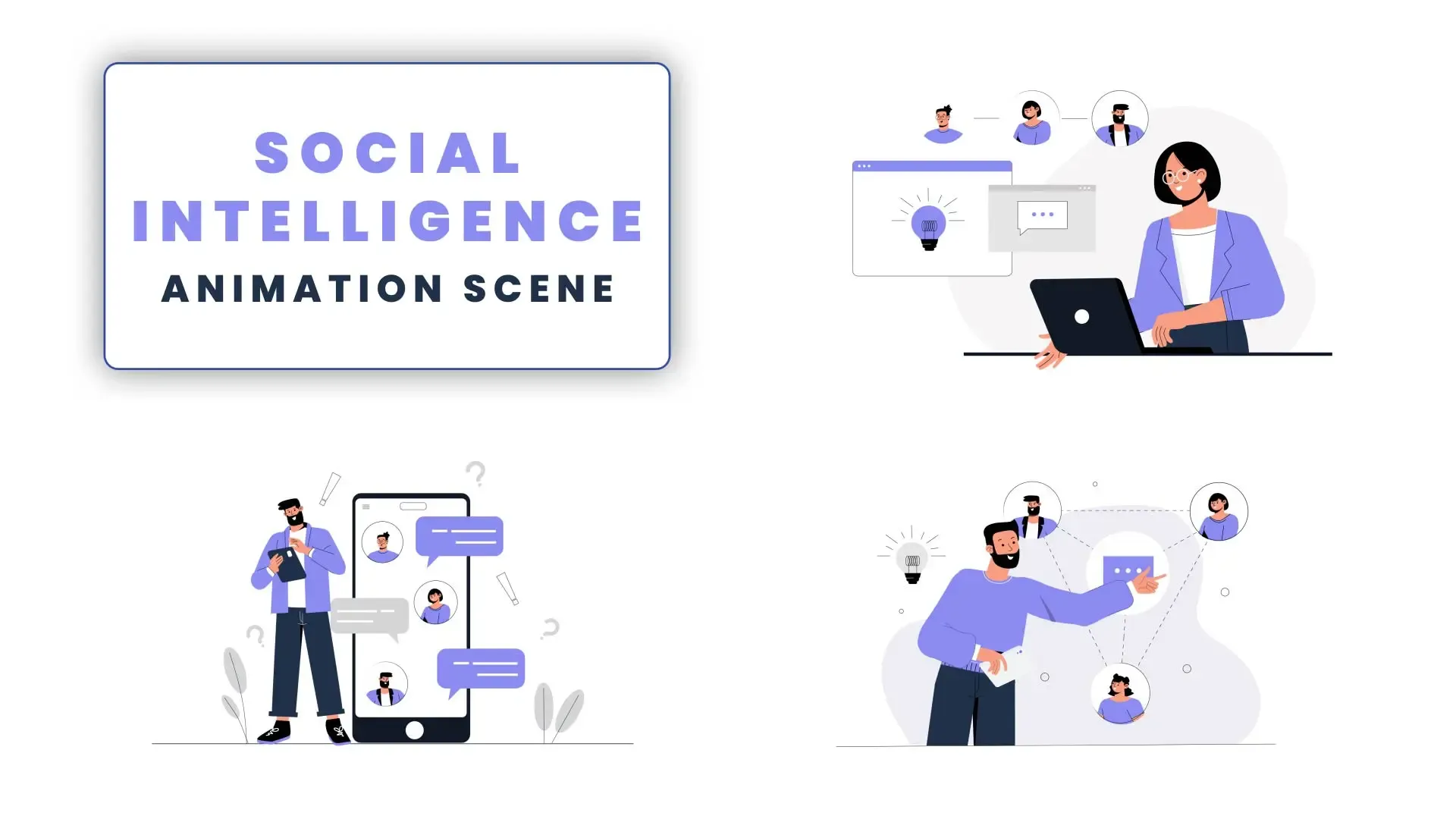 Social Intelligence Networking Animation Collaborative Scene